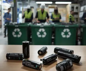 Batterierecycling im Betrieb: Fachgerechte Entsorgung von Altbatterien in grünen Wertstofftonnen