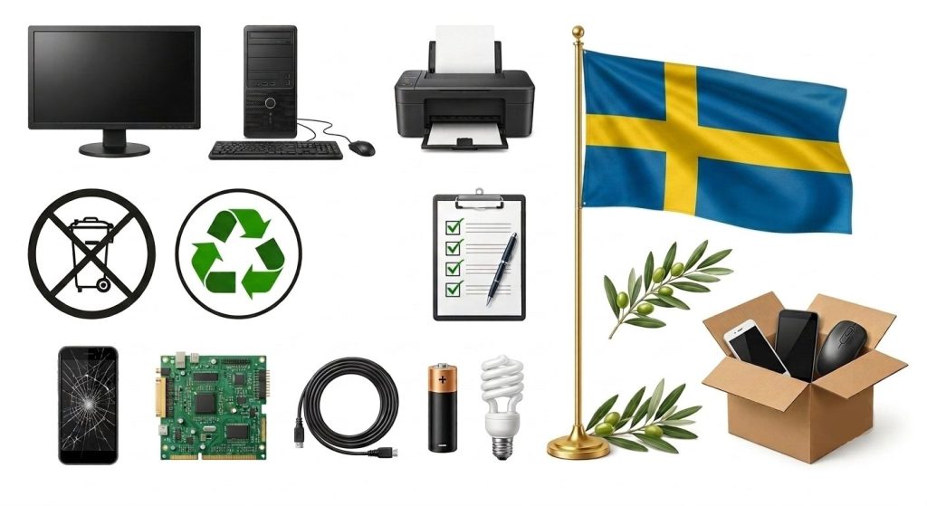 EPR-Elektrogesetz in Schweden: Gesetzliche Herstellerpflichten und WEEE-Compliance für Elektronikgeräte